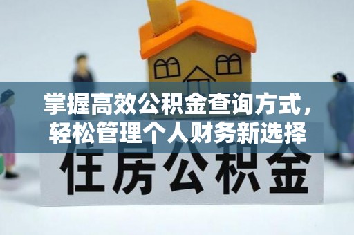 孟津掌握高效公积金查询方式，轻松管理个人财务新选择