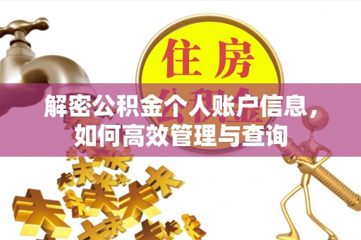孟津解密公积金个人账户信息，如何高效管理与查询