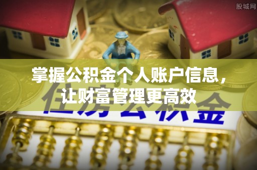 孟津掌握公积金个人账户信息，让财富管理更高效